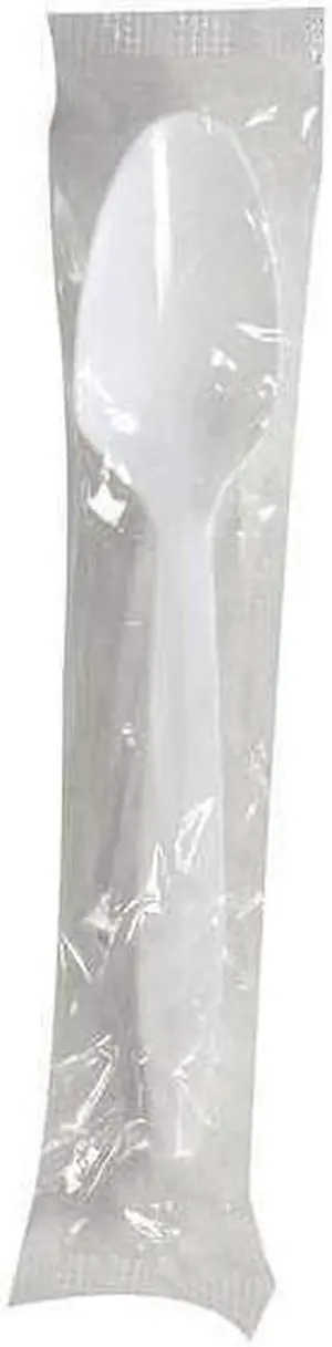 Wrapped Disposable Spoon, White, Medium Weight, PK1000 DIXIE TMP23C