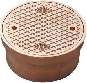 JAY R. SMITH MANUFACTURING 4890C04PB Round Floor Cleanout, Polished Bronze, 4",