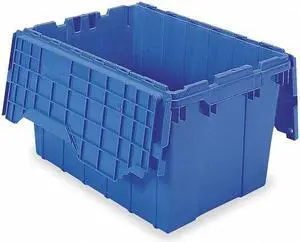 AKRO-MILS 39120BLUE Attached Lid Container, 12 gal, 21 1/2 in L, 15 1/4 in W,