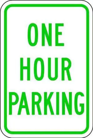 LYLE LR7-42-12HA One Hour Parking Parking Sign,18" x 12, LR7-42-12HA