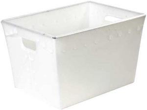 PARTNERS BRAND BINS184 White Nesting Space Age Totes 18 in x 13 in x 12 in H, 6