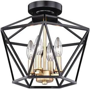 VAXCEL C0174 Turin 14.5in Semi-Flush Mount Bronze