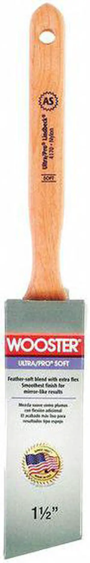 WOOSTER 4170-1 1/2 1-1/2" Angle Sash Soft, Nylon Bristle, Paint Brush, Wood