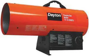 DAYTON 3VE57 Portable Gas Torpedo Heater, Liquid Propane, Continuous Spark, 11