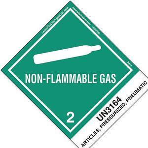 LABELMASTER HSN7750 Non-Flammable Gas Label,UN316,PK500, HSN7750