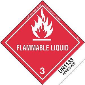 LABELMASTER HSN1800 Flammable Liquid Label, UN1133, PK500, Material: Semi-Gloss