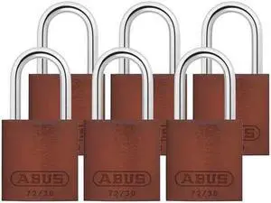 ABUS 72/30 KA X 6 Lockout Padlock,KA,Brown,2-17/32"H,PK6