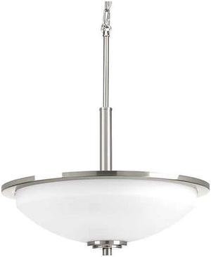 Replay inverted pendant, 3-Light, Brushed Nickel, Etched Glass, 16.75"W (P3450-09 AJ8RN)