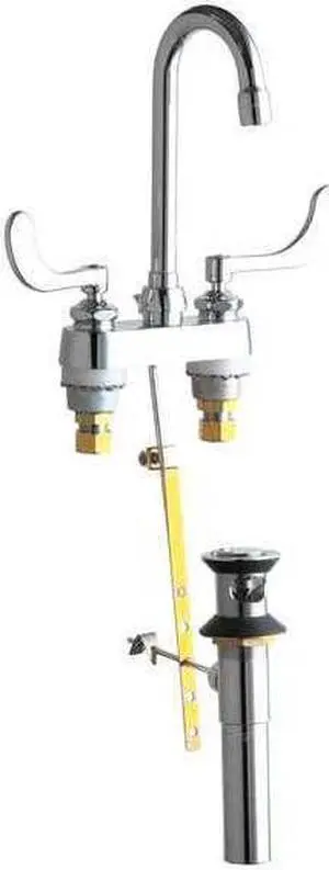 CHICAGO FAUCET 894-E73-317ABCP Manual Gooseneck Kitchen/Bathroom Faucet, 4"