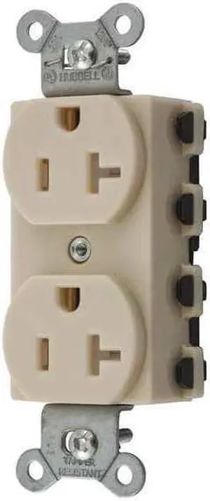 HUBBELL WIRING DEVICE-KELLEMS SNAP5362ITRA Straight Blade Receptacle, 5-20R, 20