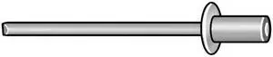 STANLEY ENGINEERED FASTENING AD68AH200 Blind Rivet, Domed Head, 3/16 in Dia.,