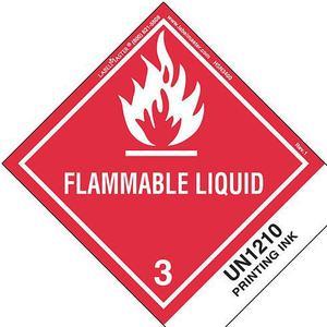 LABELMASTER HSN3400 Flammable Liquid Label,UN1210,PK500, HSN3400