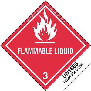 LABELMASTER HSN2100 Flammable Liquid Label,UN1866,PK500, HSN2100