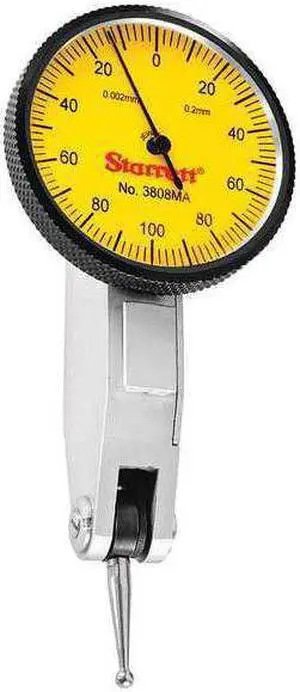 STARRETT 3808MA Dial Test Indicator Set,1-1/4",Yellow