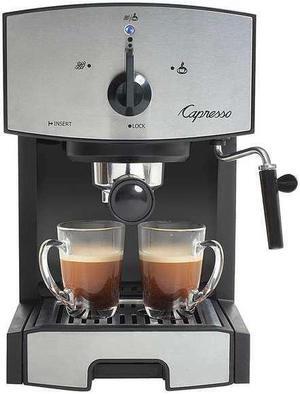 CAPRESSO 117.05 Black/Silver Dual Drip 42 oz. Espresso Machine