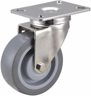 ZORO SELECT 33H929 Swivel NSF-Listed Plate Caster,4 in. Dia.,275 lb.