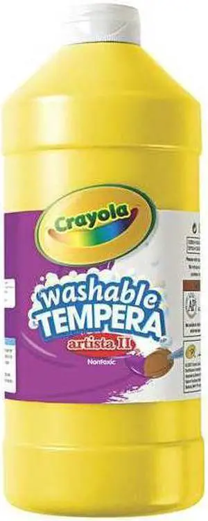 Crayola. 543132034 Artista II Washable Tempera Paint, Yellow, 32 oz