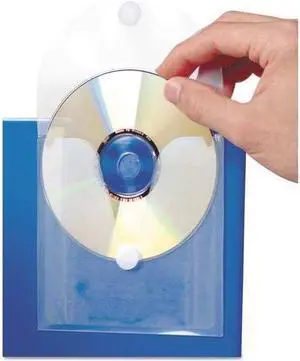 Baumgartens Cd Pocket, Clear/White, 5/Pack 61801