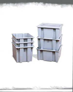 RUBBERMAID COMMERCIAL FG173100GRAY Hang & Stack Storage Bin, Plastic, Gray, 10 RUBBERMAID COMMERCIAL FG173100GRAY Hang & Stack Storage Bin, Plastic, Gray, 10