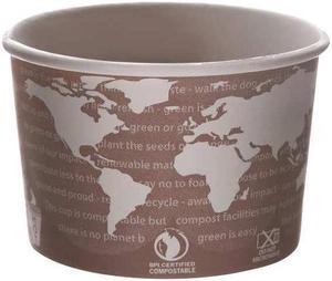 World Art PLA-Laminated Soup Containers, 1-Comp, Gray/White, 8oz, 500/