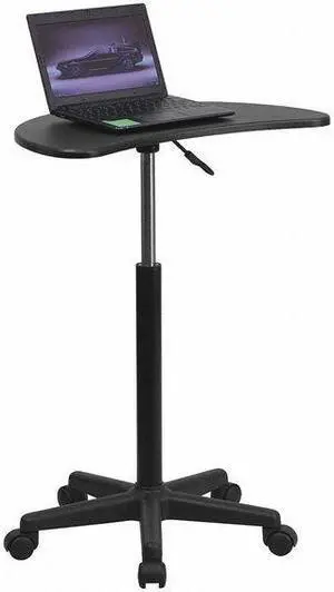 Black Sit to Stand Mobile Laptop Computer Desk