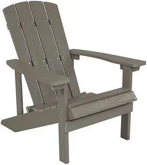 Charlestown All-Weather Adirondack Chair in Light Gray Faux Wood
