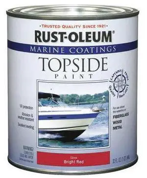 RUST-OLEUM 207004 Topside Paint,Bright Red,Alkyd