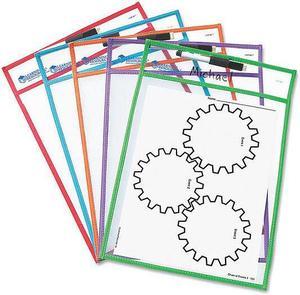 LEARNING RESOURCES WRITE & WIPE POCKETS W/MARKERS 5/PK