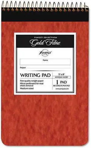 Ampad Gold Fibre Retro Wirebound Writing Pad College/Medium 5 x 8 Ivory 80 Sheets 20007