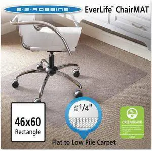 ES Robbins 120321 AnchorBar Task Series Value Chair Mat for Carpet- Rectangle- 46w x 60l- Clear