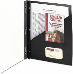 Smead Clear Front Poly Report Cover With Tang Fasteners 8-1/2 x 11 Black 5/Pack 86010