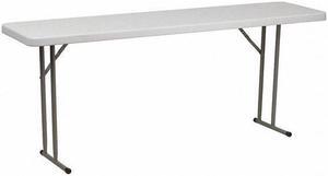 6-Foot Granite White Plastic Folding Training Table