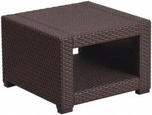 Flash Furniture Seneca Faux Rattan End Table Chocolate Brown (DADSF1S)