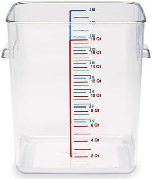 RUBBERMAID COMMERCIAL FG632200CLR Square Storage Container,22 qt,Clear