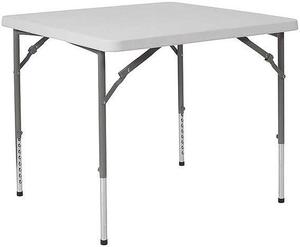 2.79-Foot Square Height Adjustable Granite White Plastic Folding Table