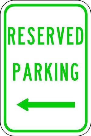 LYLE RP-059-12HA Reserved Parking Sign, 12" W, 18" H, English, Aluminum, Blue,
