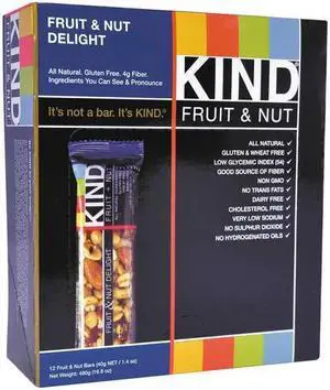 Kind Fruit and Nut Bars, Fruit and Nut Delight, 1.4 Oz, 12/Box 17824