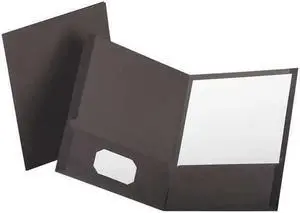 Oxford Linen Finish Twin Pocket Folders Letter Gray 25/Box 53405