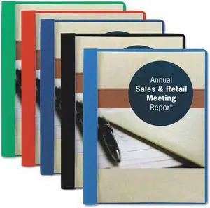Smead Poly Report Cover Tang Clip Letter 1/2" Capacity Clear/Dark Blue 25/Box