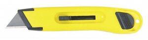 Plastic Light-Duty Utility Knife w/Retractable Blade, Yellow 10-065