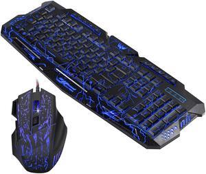 J60 Anti-ghosting Adjustable DPI Colorful Backlit Gaming Keyboard Mouse Combo for Desktop Notebook Laptop PC Computer