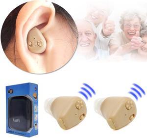 Rechargeable Mini Adjustable Tone In Ear Digital Hearing Aids Sound Amplifier for Adult Elder Pack of 2