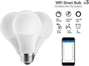 Smart WiFi LED Light Bulb, Works with Alexa and Google Assistant, 9W (60W Equivalent) RGBW LED Bulb, No Hub Required, Mobile App Remote Control, Soft White and Multi-Color Lights