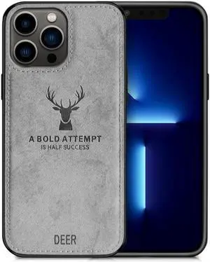 Luxury Soft Texture TPU Cloth Case for iPhone 13 Pro Max (Gray)