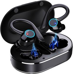 Ear hook Wireless Earbuds, Bluetooth 5.1 Headphones for Sports, 28Hrs Playtime, HiFi Stereo Earphones, Noise Cancelling, Lightweight, 500mAh battery, for Various Physical Activities