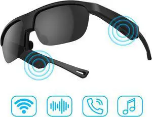 Alpha Digital Smart Polarized Bluetooth Sunglasses, Built-in Mic & Speakers, Voice Assistant, Open Ear Music & HD Calling, Magnetic Charging, Noise Reduction, IP65 Waterproof