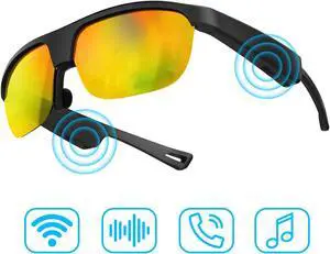 Alpha Digital Smart Polarized Bluetooth Sunglasses with Built-in Mic & Speakers, Voice Assistant, Open Ear Music & HD Calling, Magnetic Charging, Noise Reduction, IP65 Waterproof