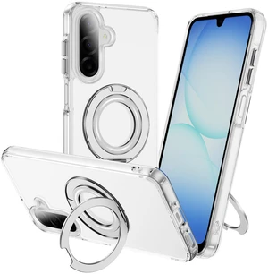 Clear Magnetic Case for SAMSUNG Galaxy S25 Ultra, with Ring Stand, Shock Absorbing Bumper, Fingerprint Resistant Clear Magnetic Case for SAMSUNG Galaxy S25 Ultra, with Ring Stand, Shock Absorbing Bumper, Fingerprint Resistant
