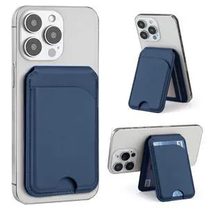 MagSafe Wallet, Magnetic Card Holder with Adjustable Phone Stand, Leather Magnetic Phone Wallet for iPhone 17/16/15/14/13/12 Series, Ultra-Strong Magnetic Hold, Premium PU Leather, Slim Design-Blue MagSafe Wallet, Magnetic Card Holder with Adjustable Phone Stand, Leather Magnetic Phone Wallet for iPhone 17/16/15/14/13/12 Series, Ultra-Strong Magnetic Hold, Premium PU Leather, Slim Design-Blue