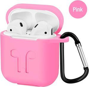 Airpod Protective Case, Airpod Earbuds Protective Cover Silicone Skin, Precision Size, 3mm skin, 360 protection, metal Keychain hook, for Airpods 1 & Airpods 2